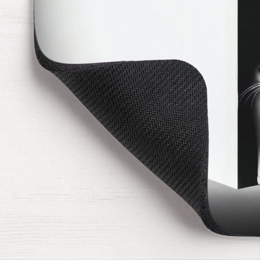 Weiße Katze in schwarzen Schatten Mousepad (Ecke)
