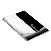 Weiße Katze in schwarzen Schatten Notizblock (Rechte Seite)