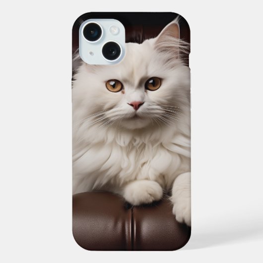 Weiße Katze iPhone Hülle (Rückseite)