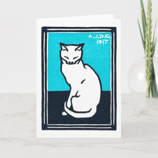 Weiße Katze, Julie de Graag Karte (Vorderseite)