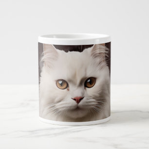 Weiße Katze Jumbo-Tasse