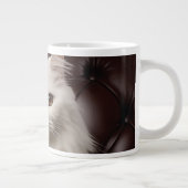 Weiße Katze Jumbo-Tasse (Rechts)