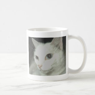 Weiße Katze Kaffeetasse