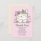 Weiße Katze, Kätzchen, Tiere danke Karte (Vorne/Hinten)