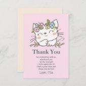 Weiße Katze, Kätzchen, Tiere danke Karte (Vorne/Hinten)