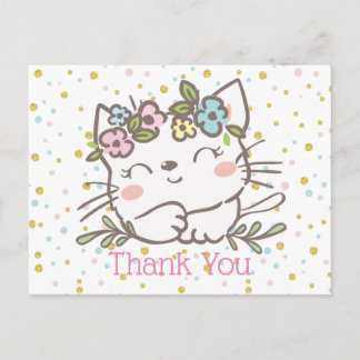 Weiße Katze, Kätzchen, Tiere danke Karte