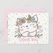 Weiße Katze, Kätzchen, Tiere danke Karte (Vorne/Hinten)