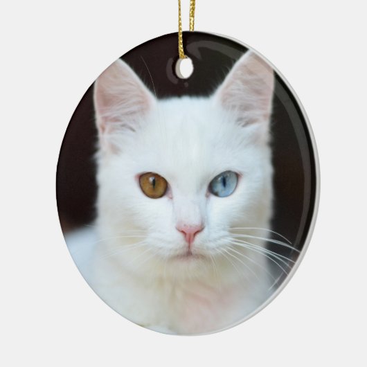 Weiße Katze Keramik Ornament (Links)