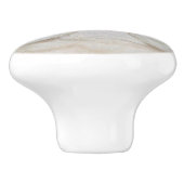 Weiße Katze Keramikknauf (Seitenansicht)