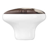 Weiße Katze Keramikknauf (Seitenansicht)