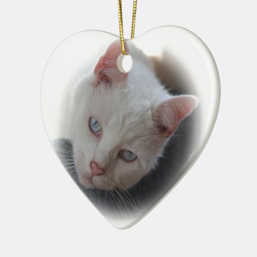 Weiße Katze Keramikornament (Links)