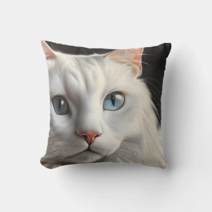 Weiße Katze Kissen