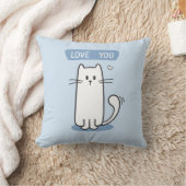 Weiße Katze Kissen (Decke)