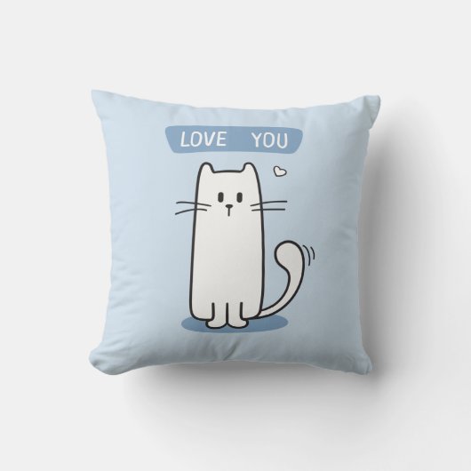 Weiße Katze Kissen (Vorderseite)