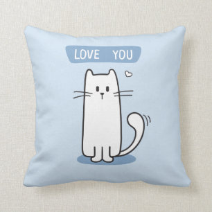 Weiße Katze Kissen