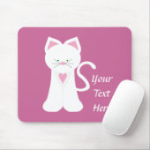 Weiße Katze (kundengerecht) Mousepad (Mit Mouse)