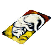 Weiße Katze, Kunstmalerei Magnet (Linke Seite)