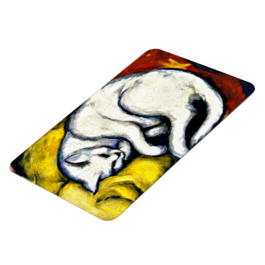 Weiße Katze, Kunstmalerei Magnet (Linke Seite)