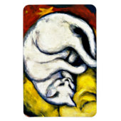 Weiße Katze, Kunstmalerei Magnet (Vertikal)