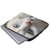 Weiße Katze Laptopschutzhülle (Vorne Knopf)