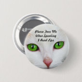 Weiße Katze las ich Lippenknopf Button (Vorne & Hinten)