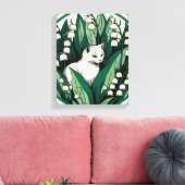 Weiße Katze Leinwanddruck (Insitu (Wohnzimmer))