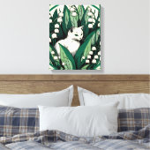 Weiße Katze Leinwanddruck (Insitu (Schlafzimmer))