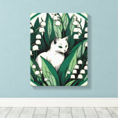 Weiße Katze Leinwanddruck (Insitu (Holzboden))