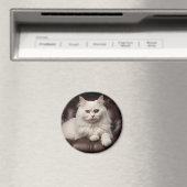 Weiße Katze Magnet (In Situ (Geschirrspüler))