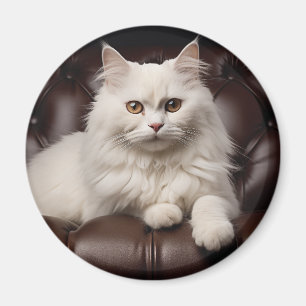 Weiße Katze Magnet