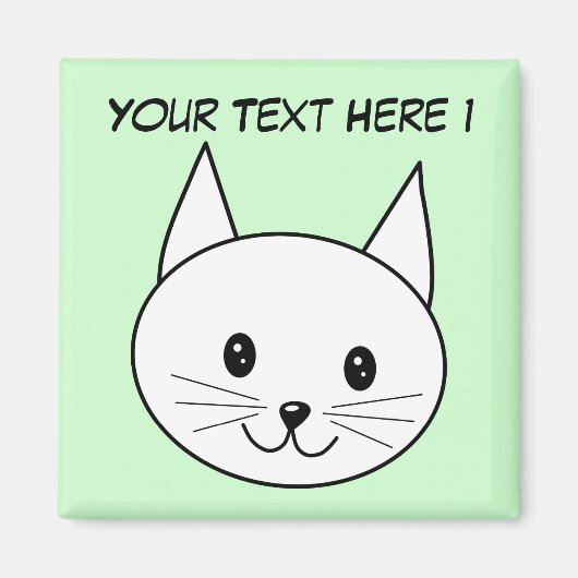 Weiße Katze Magnet (Vorne)