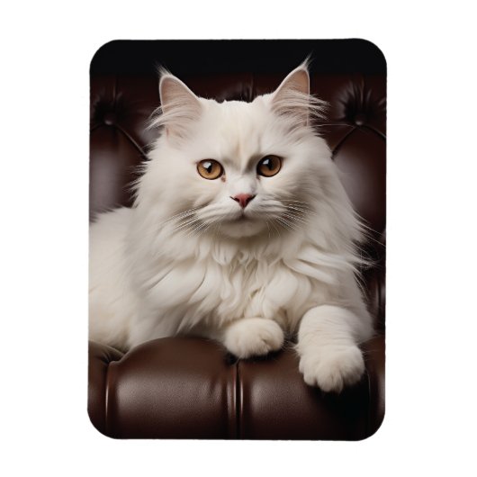 Weiße Katze Magnet (Vertikal)