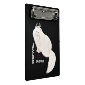 Weiße Katze Mini Klemmbrett (Schrägansicht)
