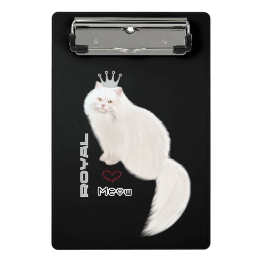 Weiße Katze Mini Klemmbrett (Vorderseite)