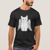 Weiße Katze mit Angel Wings Kitten Artwork für Wom T-Shirt (Vorderseite)