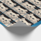 weiße Katze mit blauen Augen Geschenkpapier (Ecke)