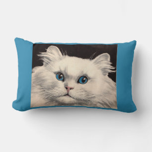 weiße Katze mit blauen Augen Lendenkissen