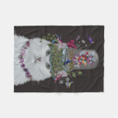 Weiße Katze mit Butterfly Bell Jar Fleecedecke (Vorderseite (Horizontal))