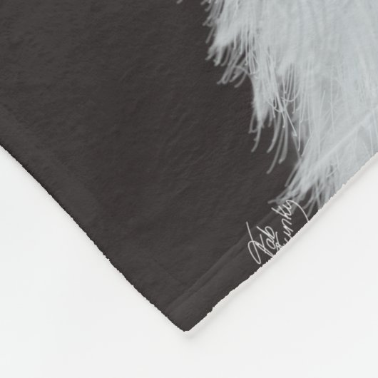 Weiße Katze mit Butterfly Bell Jar Fleecedecke (Ecke)