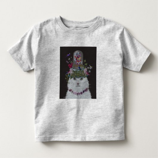 Weiße Katze mit Butterfly Bell Jar Kleinkind T-shirt (Vorderseite)
