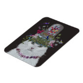 Weiße Katze mit Butterfly Bell Jar Magnet (Linke Seite)