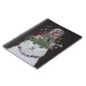 Weiße Katze mit Butterfly Bell Jar Notizblock (Linke Seite)