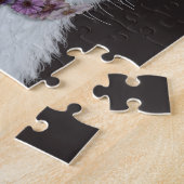 Weiße Katze mit Butterfly Bell Jar Puzzle (Seite)