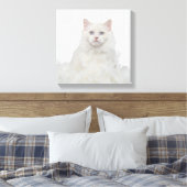 Weiße Katze mit Federn Leinwanddruck (Insitu (Schlafzimmer))