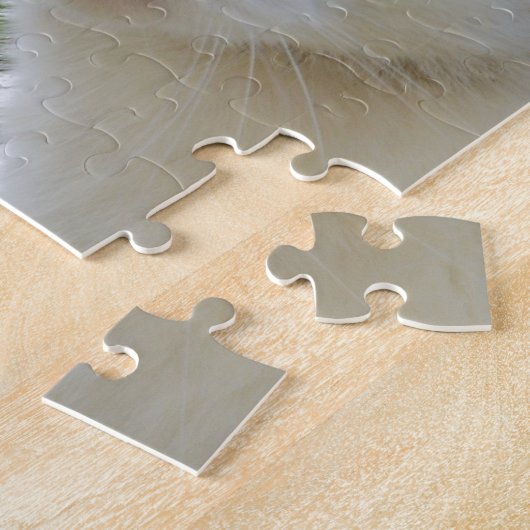 Weiße Katze mit gelben Augen Puzzle (Seite)