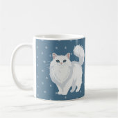 Weiße Katze mit langem Fell Mama Personalisiert Kaffeetasse (Links)