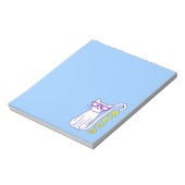 Weiße Katze mit Lila Brille mit Lesezeichen Notizblock (Rotiert)