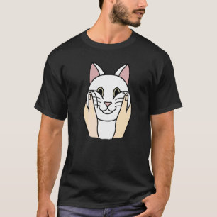 Weiße Katze mit pausbäckigem Gesicht als Haustier T-Shirt