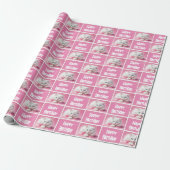 Weiße Katze mit rosa Ribbons Geschenkpapier (Ungerollt)
