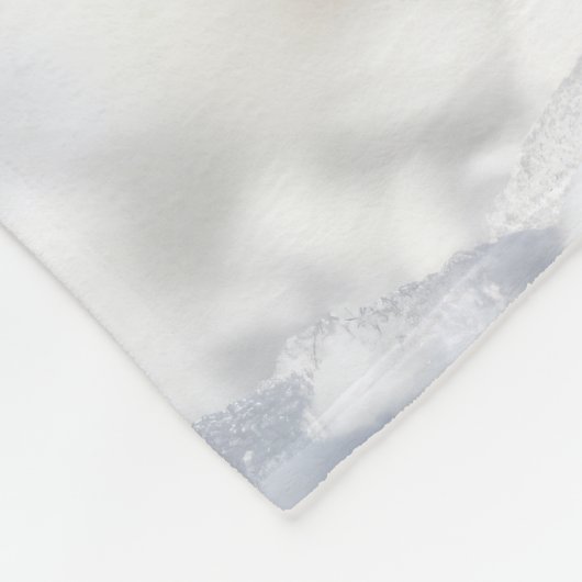 Weiße Katze mit rotem Wintertraf Fleecedecke (Ecke)